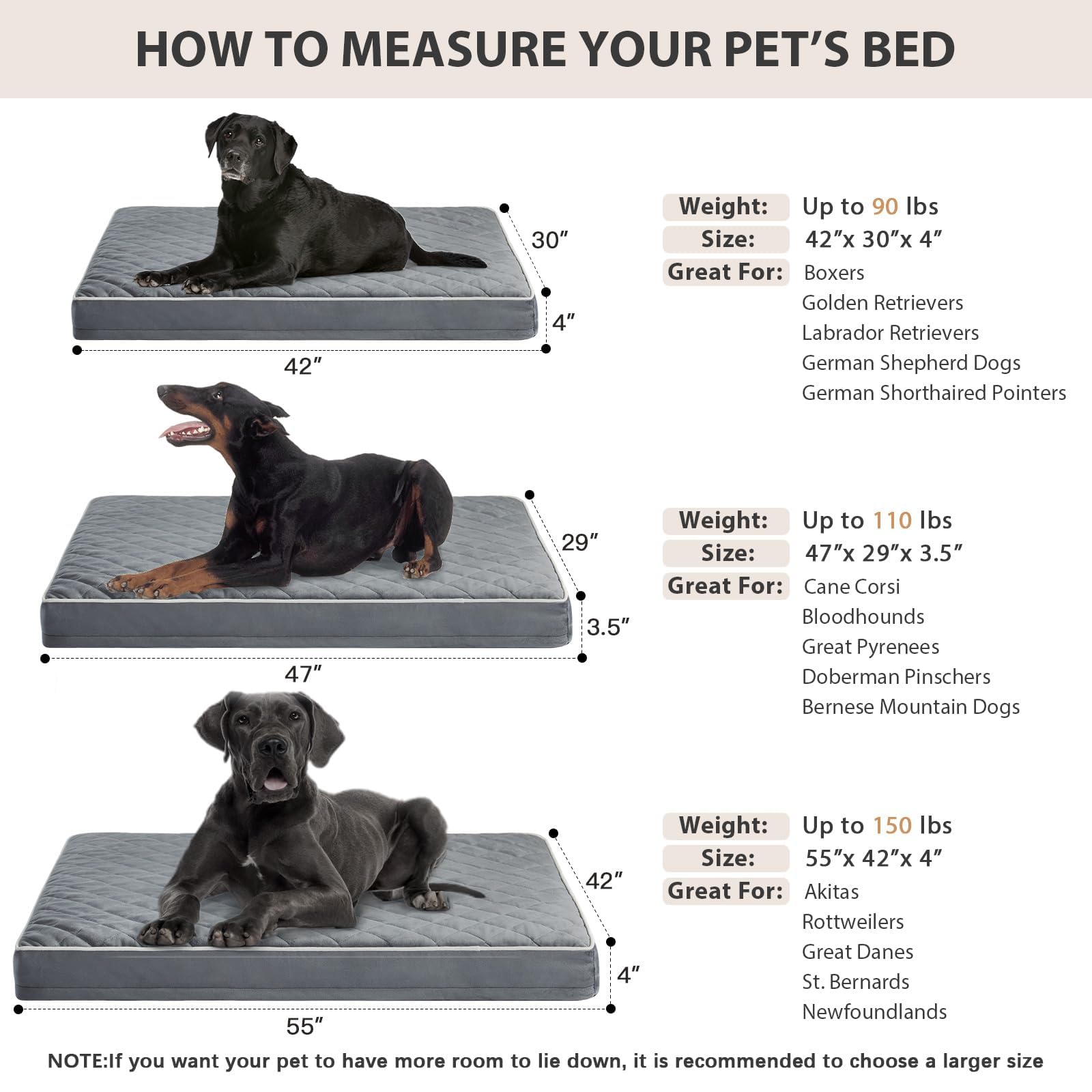 WNPETHOME anti-slip bottom helps keep the bed in place.