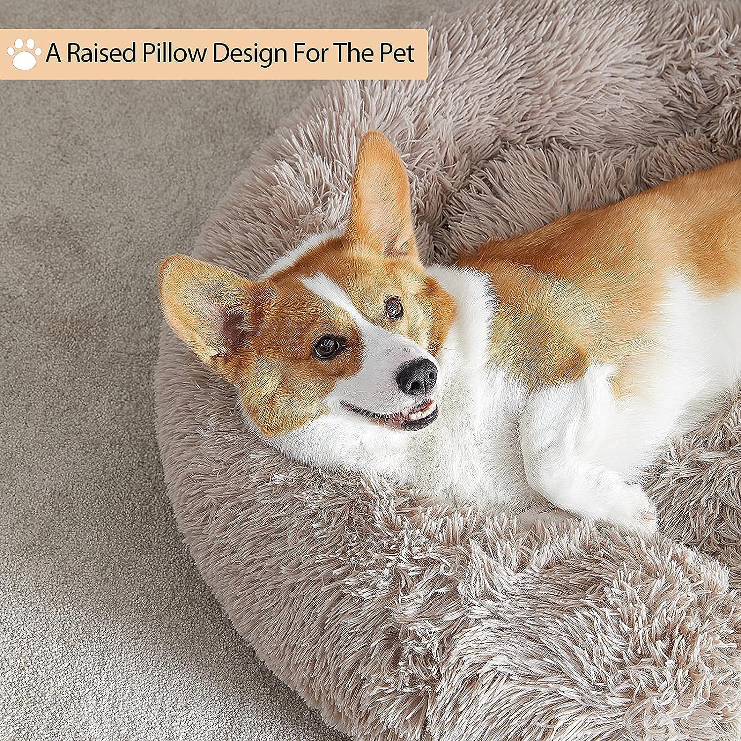 WNPETHOME Calming Dog Bed inner-core 3D fiber close-up demonstrates extra support
