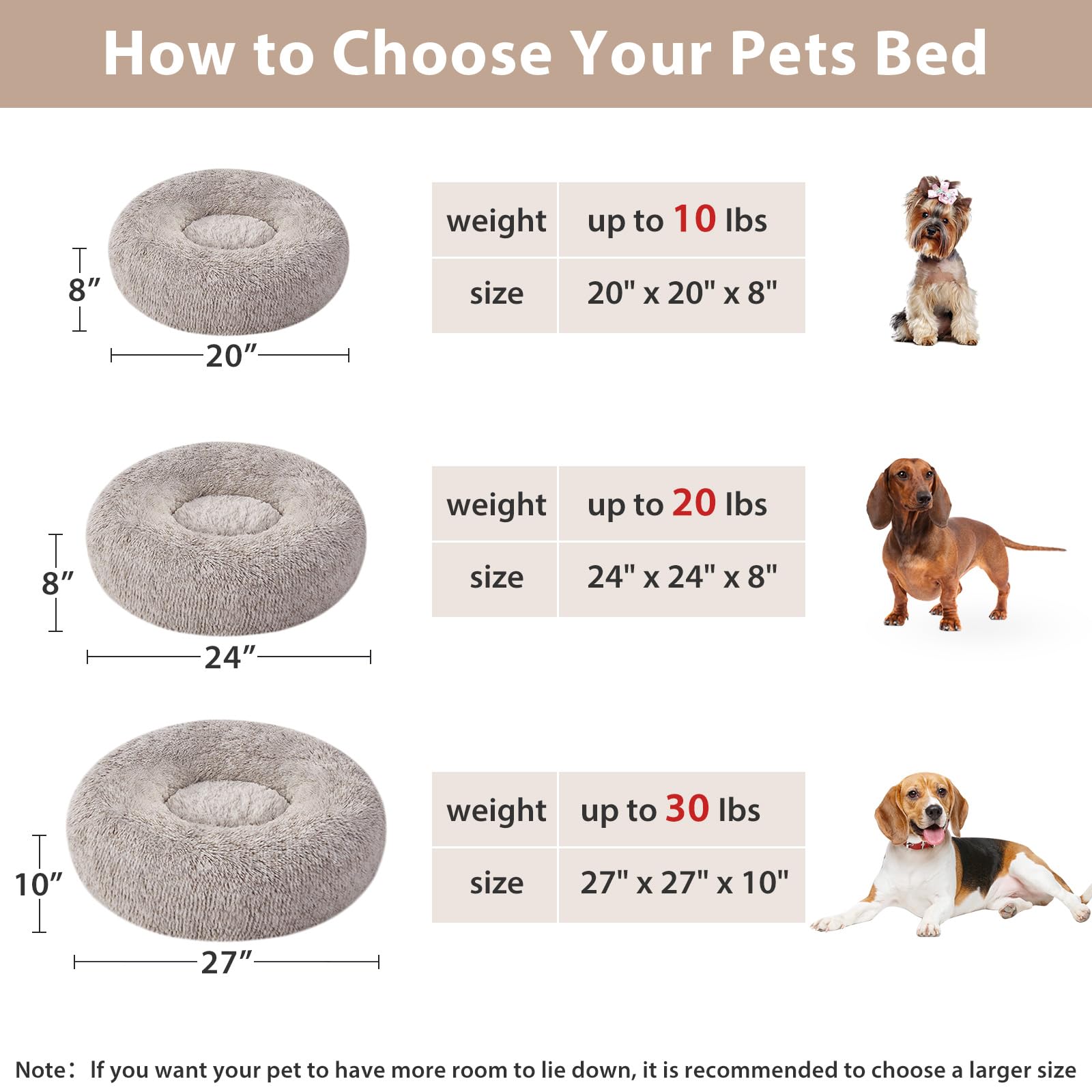 WNPETHOME Calming Dog Bed warm surface breathable core for comfort.