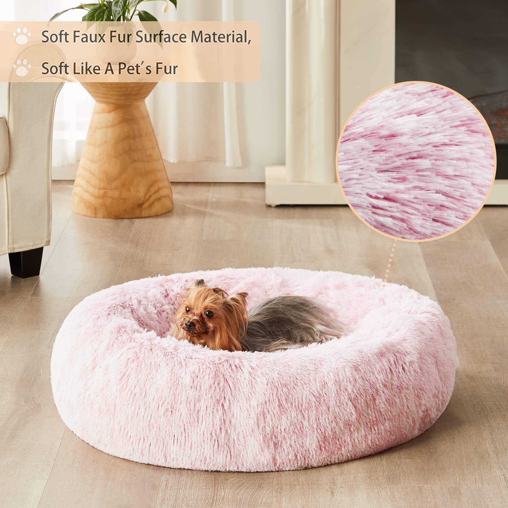 WNPETHOME calming donut bed round shape image suggests generous lounging space