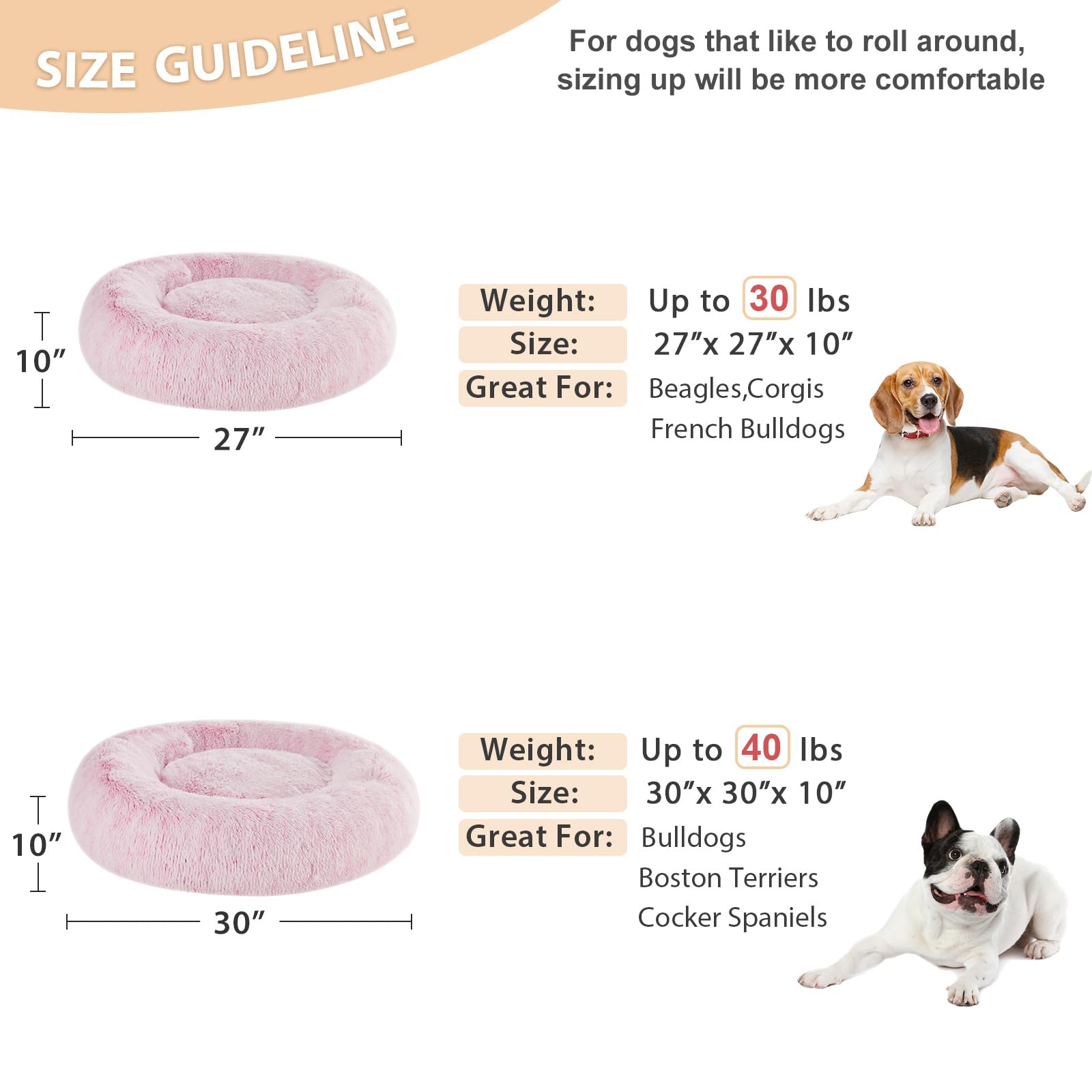 WNPETHOME calming donut bed warm surface promotes cozy warmth during naps