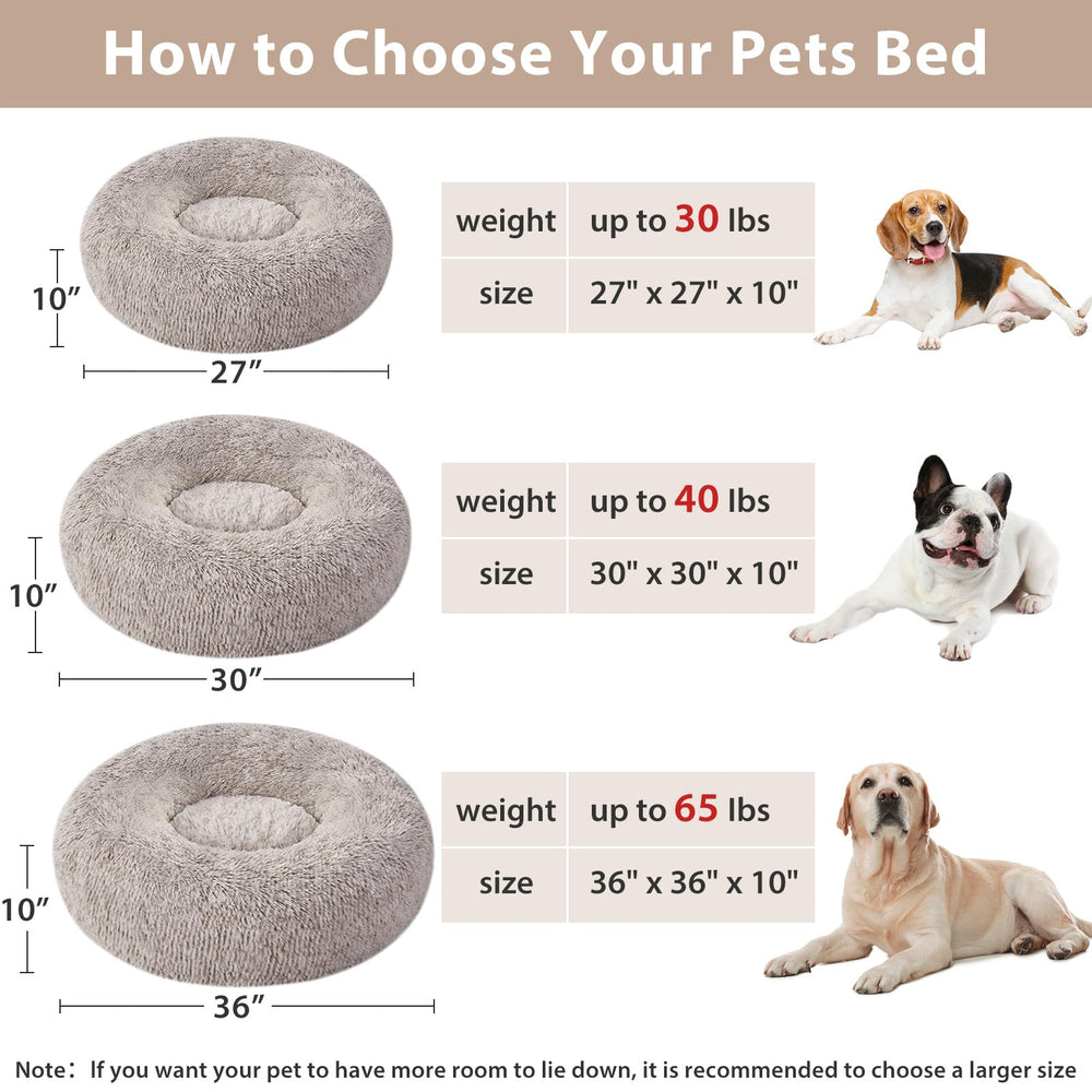 WNPETHOME calming donut dog bed 8-inch raised edge provides gentle support