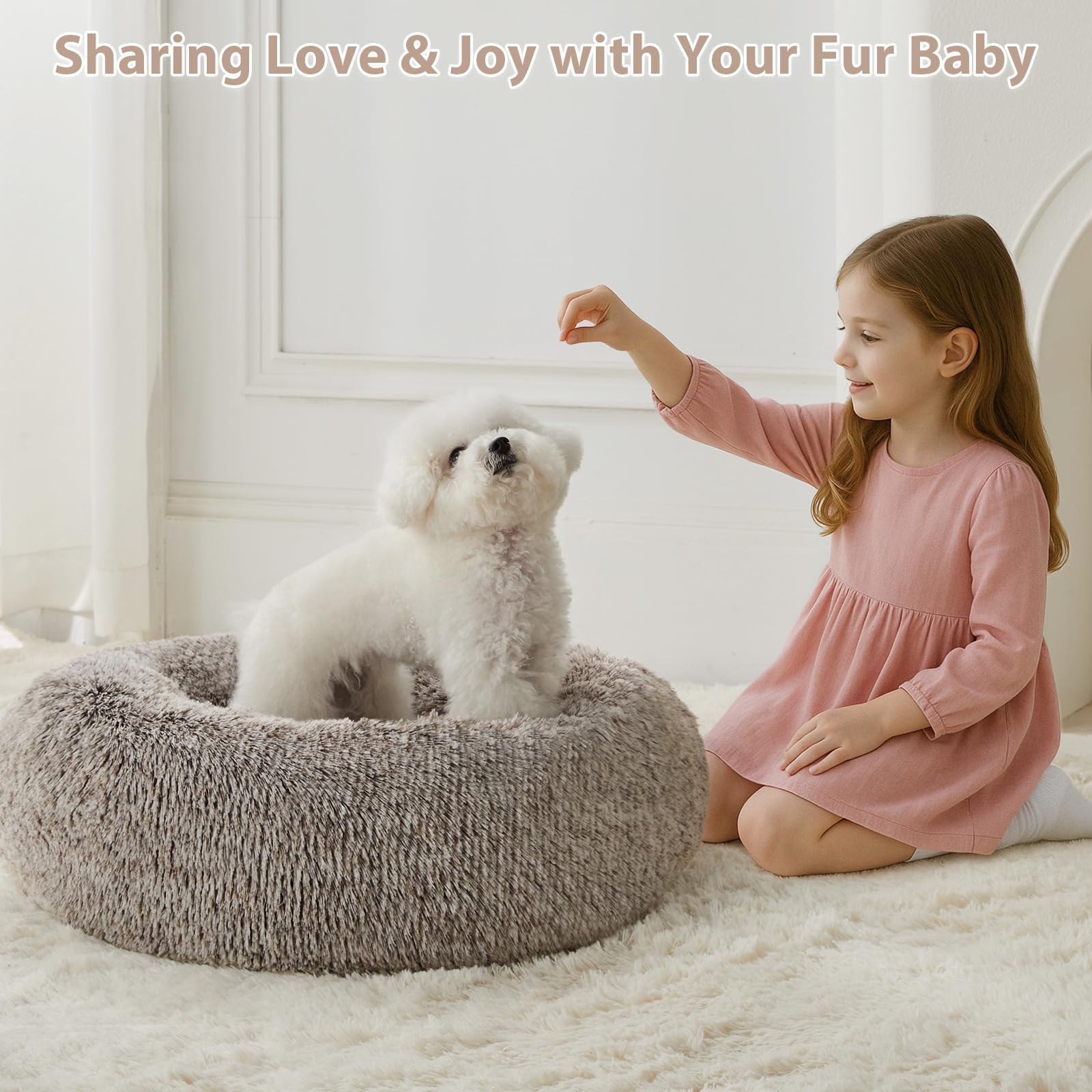 WNPETHOME calming donut dog bed breathable inner core promotes airflow