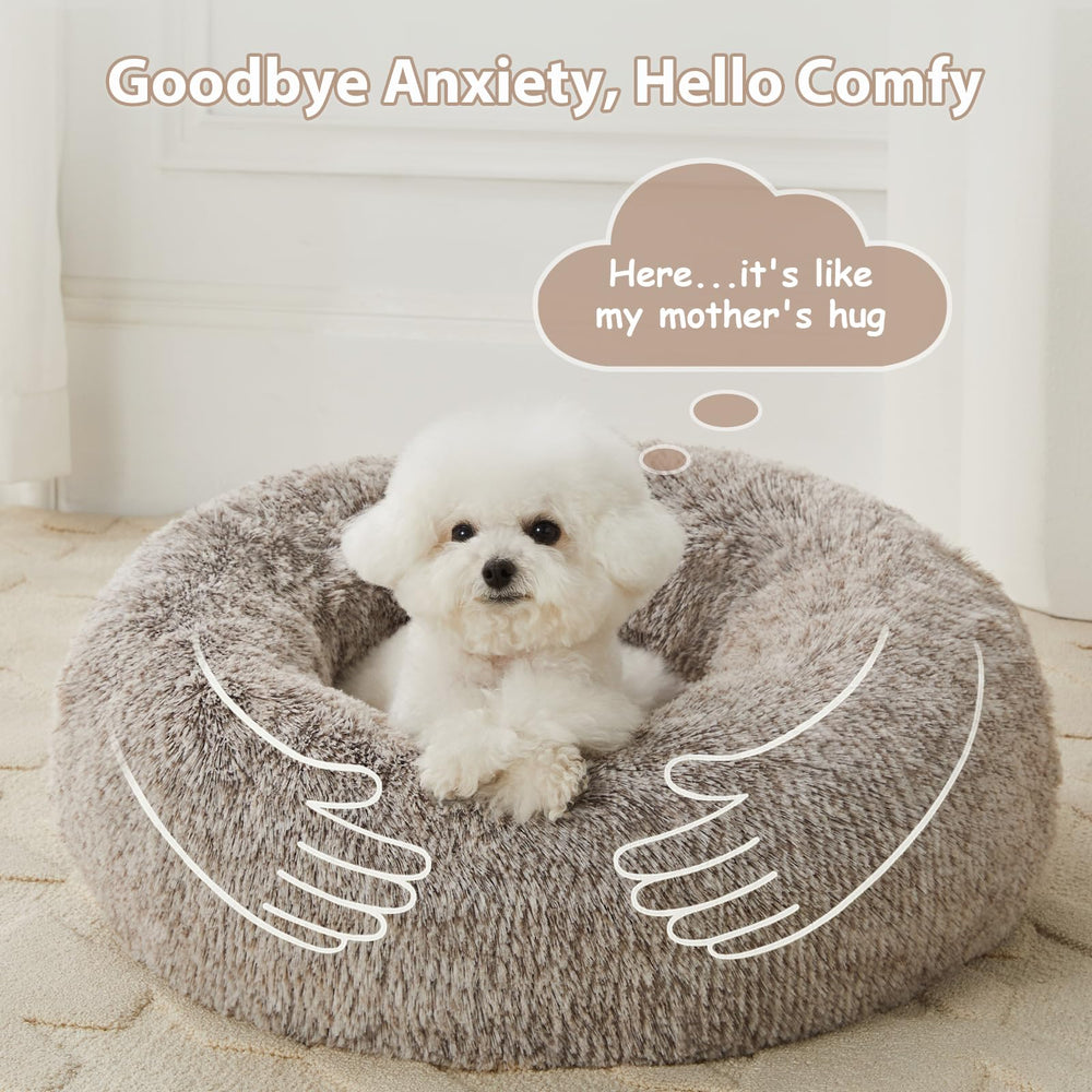 WNPETHOME calming donut dog bed machine washable, convenient after adventures