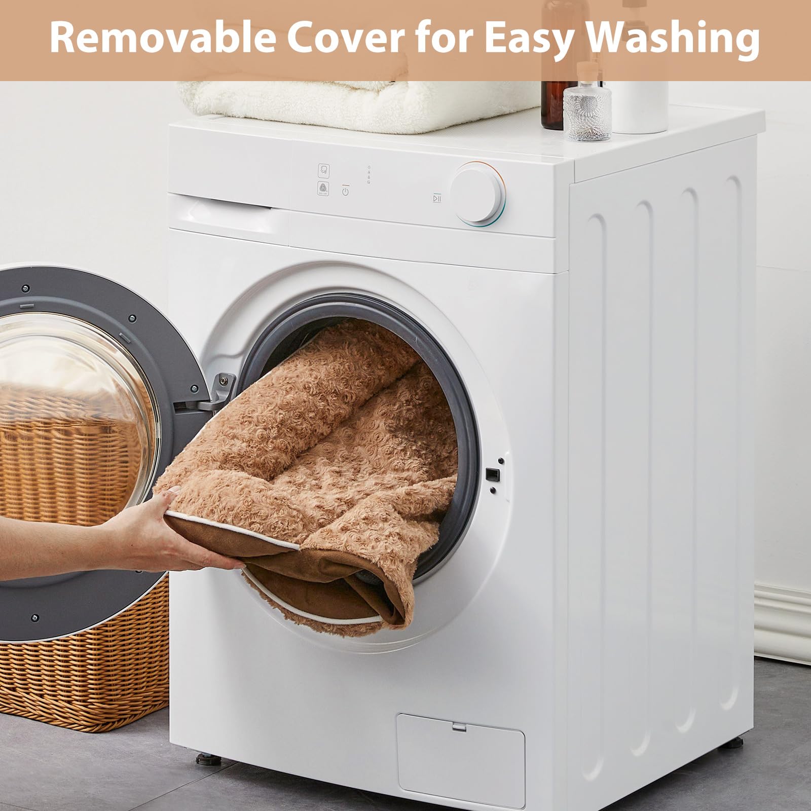 WNPETHOME removable cover is machine washable for easy care.