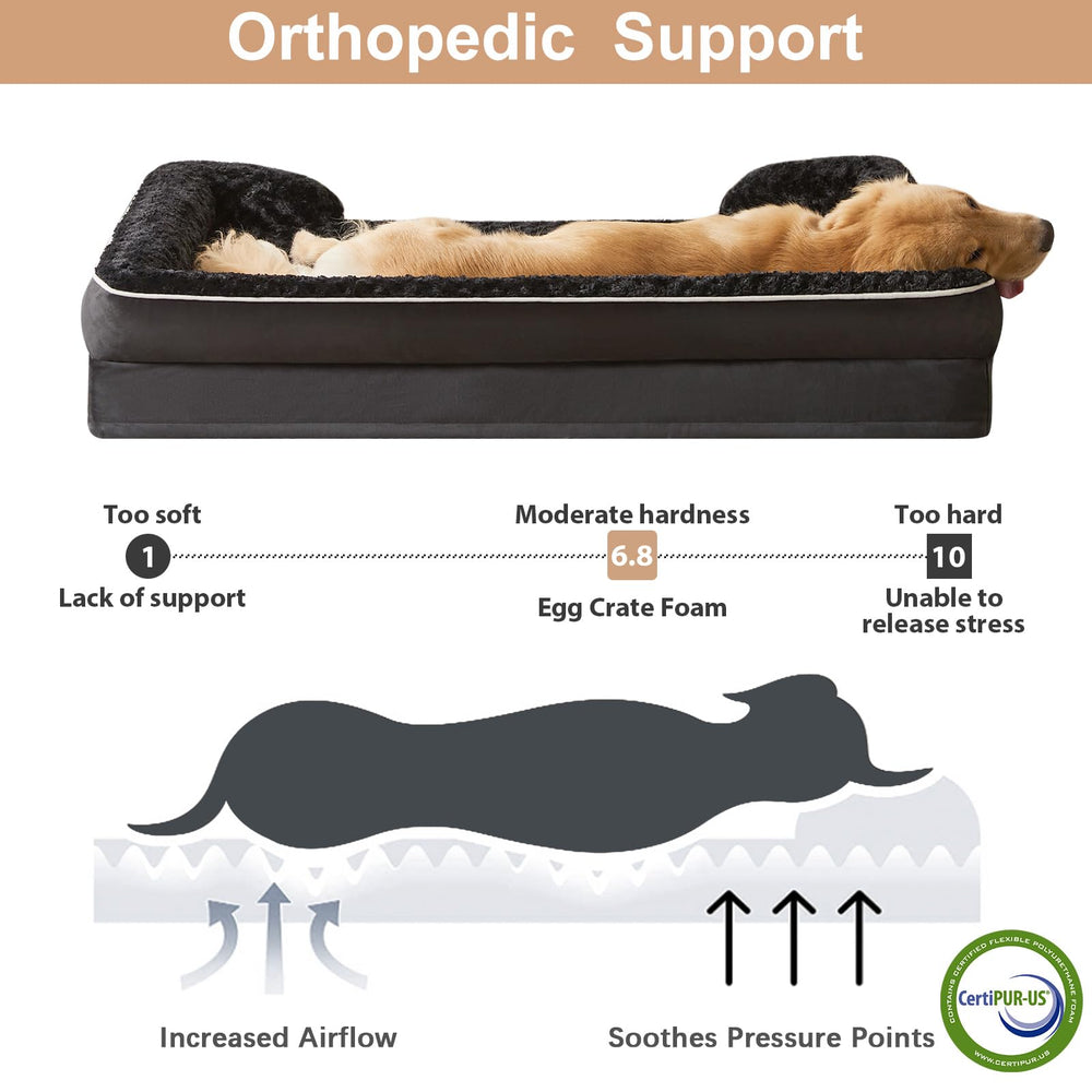 WNPETHOME orthopedic foam layer of 3-5 inches soothes joints and muscles
