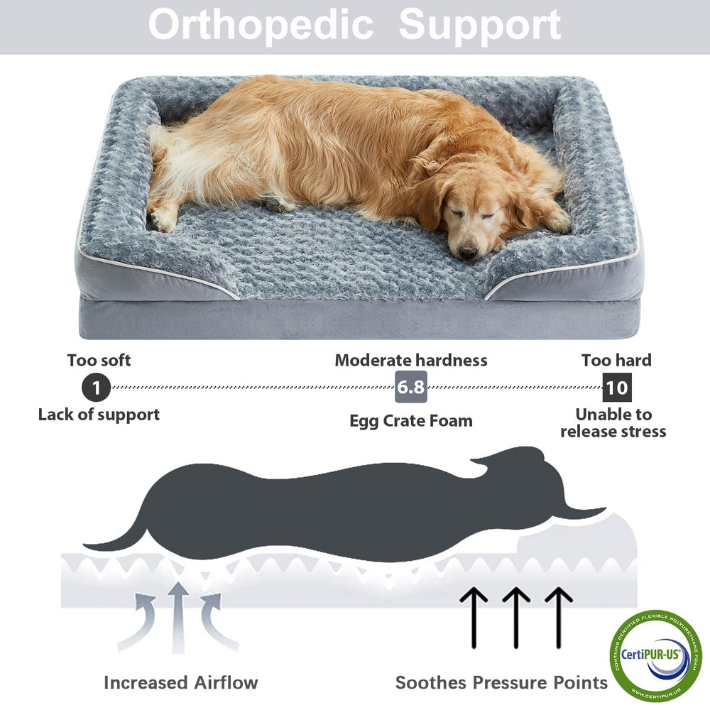 WNPETHOME dog bed rose patterned plush surface for a cozy resting feel