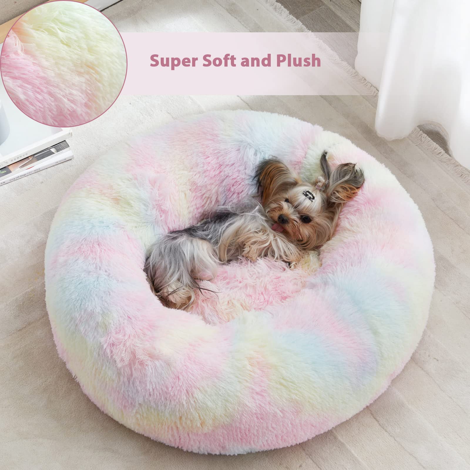 WNPETHOME donut bed with warmth-breathable core balances warmth and airflow.