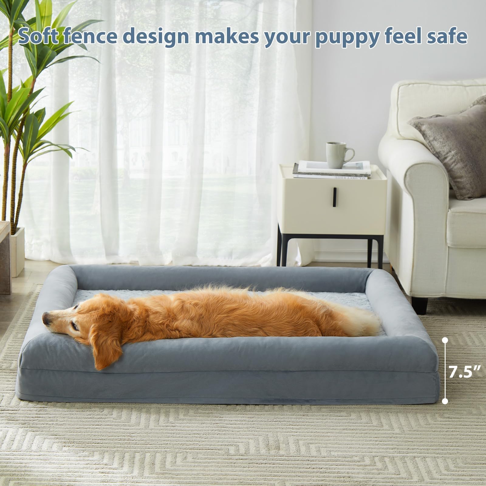 WNPETHOME egg-crate foam interior distributes weight for comfortable rest