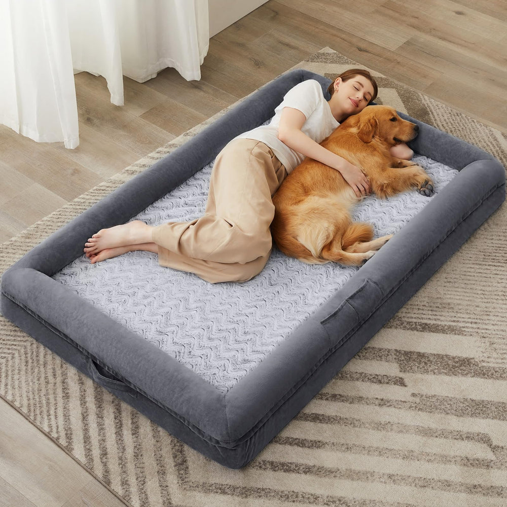 WNPETHOME human dog bed velvet cover offers soft, skin-friendly comfort for pets.