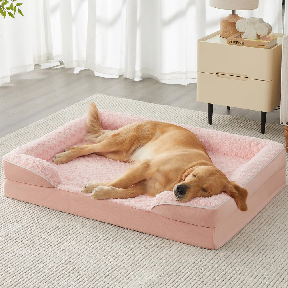 WNPETHOME large dog bed with orthopedic foam for joint support and relaxed lounging.