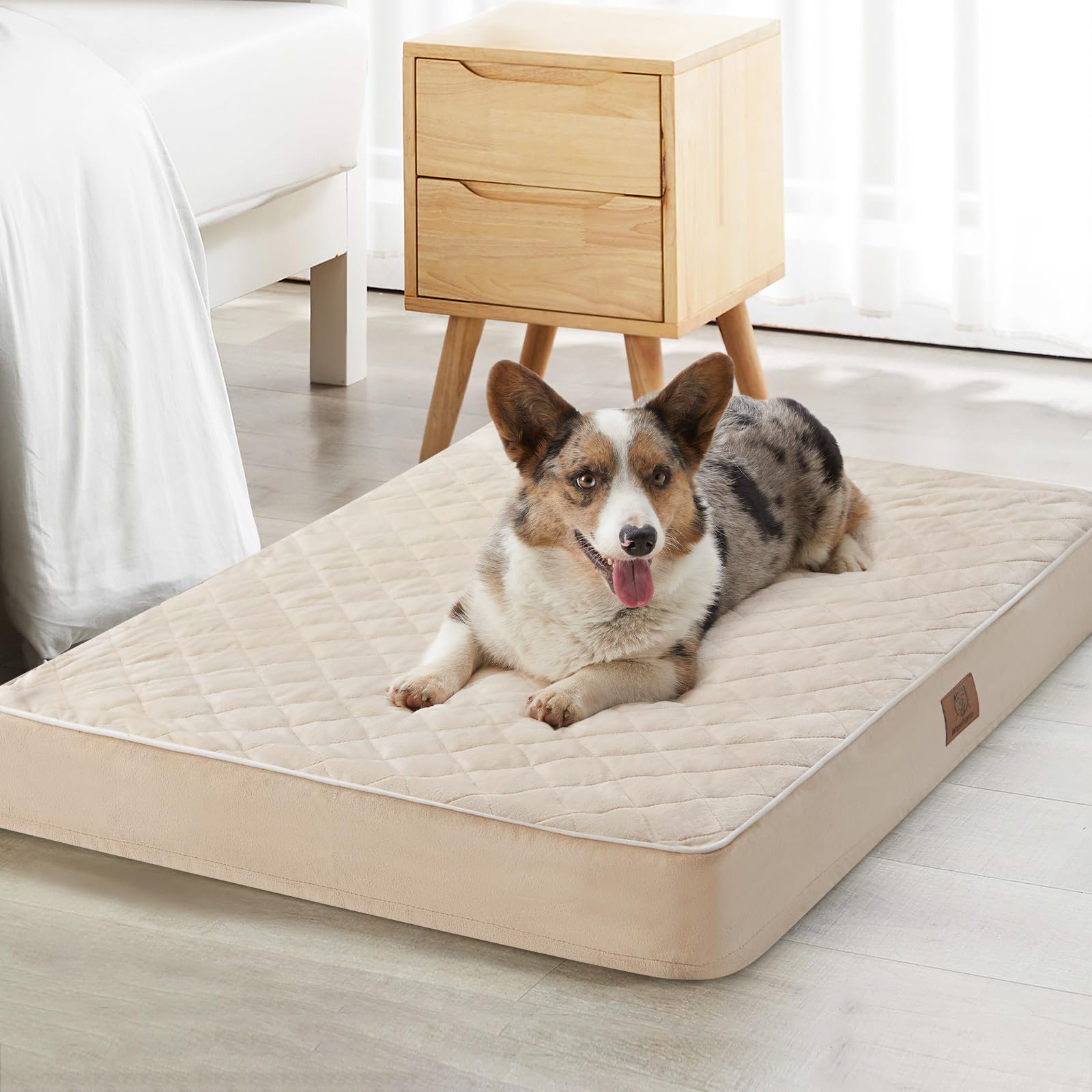 WNPETHOME orthopedic big dog bed front view shows ample support