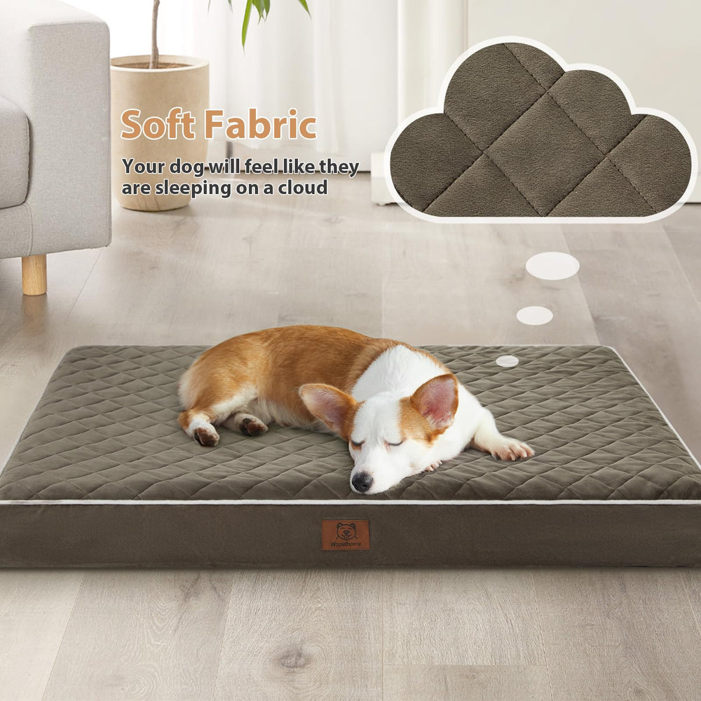 WNPETHOME bed features a waterproof cover for mess-free lounging.
