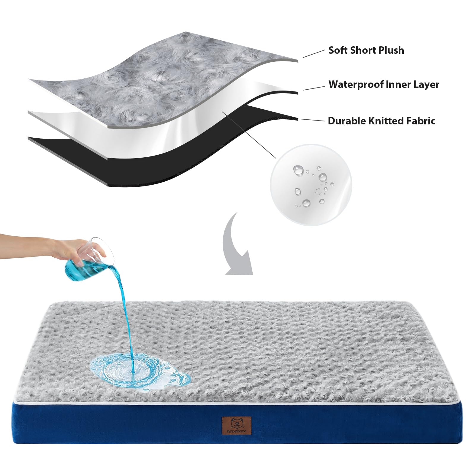 WNPETHOME egg crate foam focus shows breathable, cushioned surface for relaxing naps