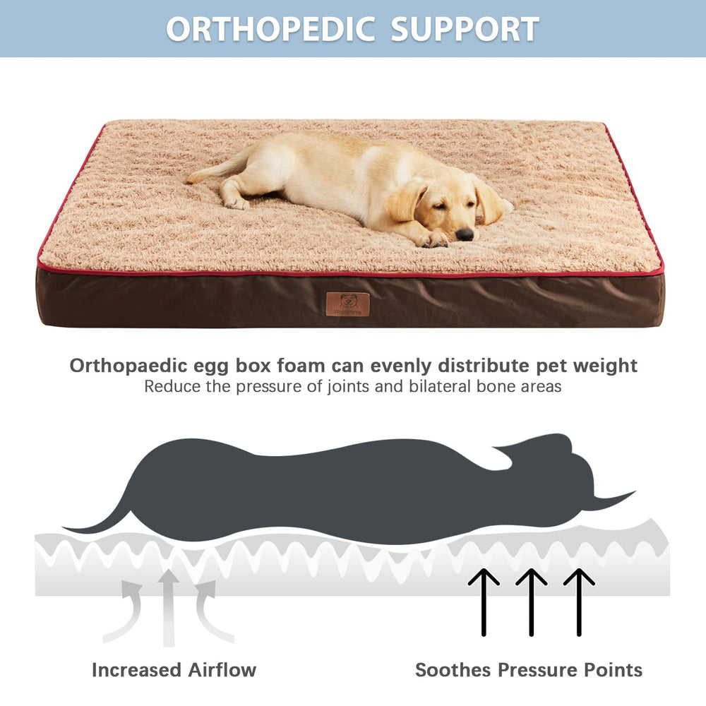 WNPETHOME orthopedic bed with removable washable cover simplifies cleaning after muddy outdoor adventures.