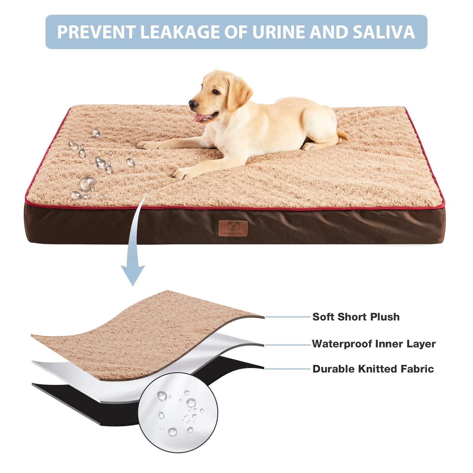 WNPETHOME soft plush top delivers warm, calming texture for anxious or resting pets.