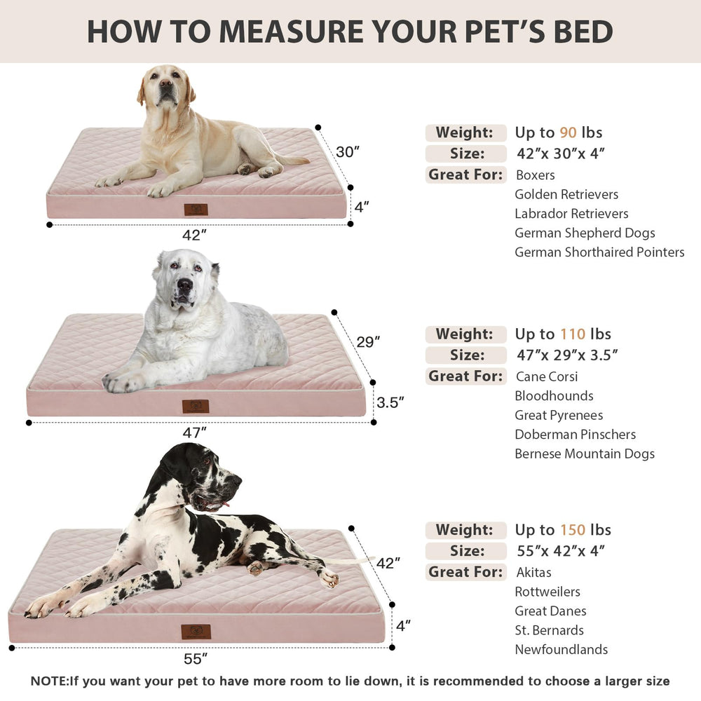 WNPETHOME orthopedic XL dog bed expanded size ready for large dogs