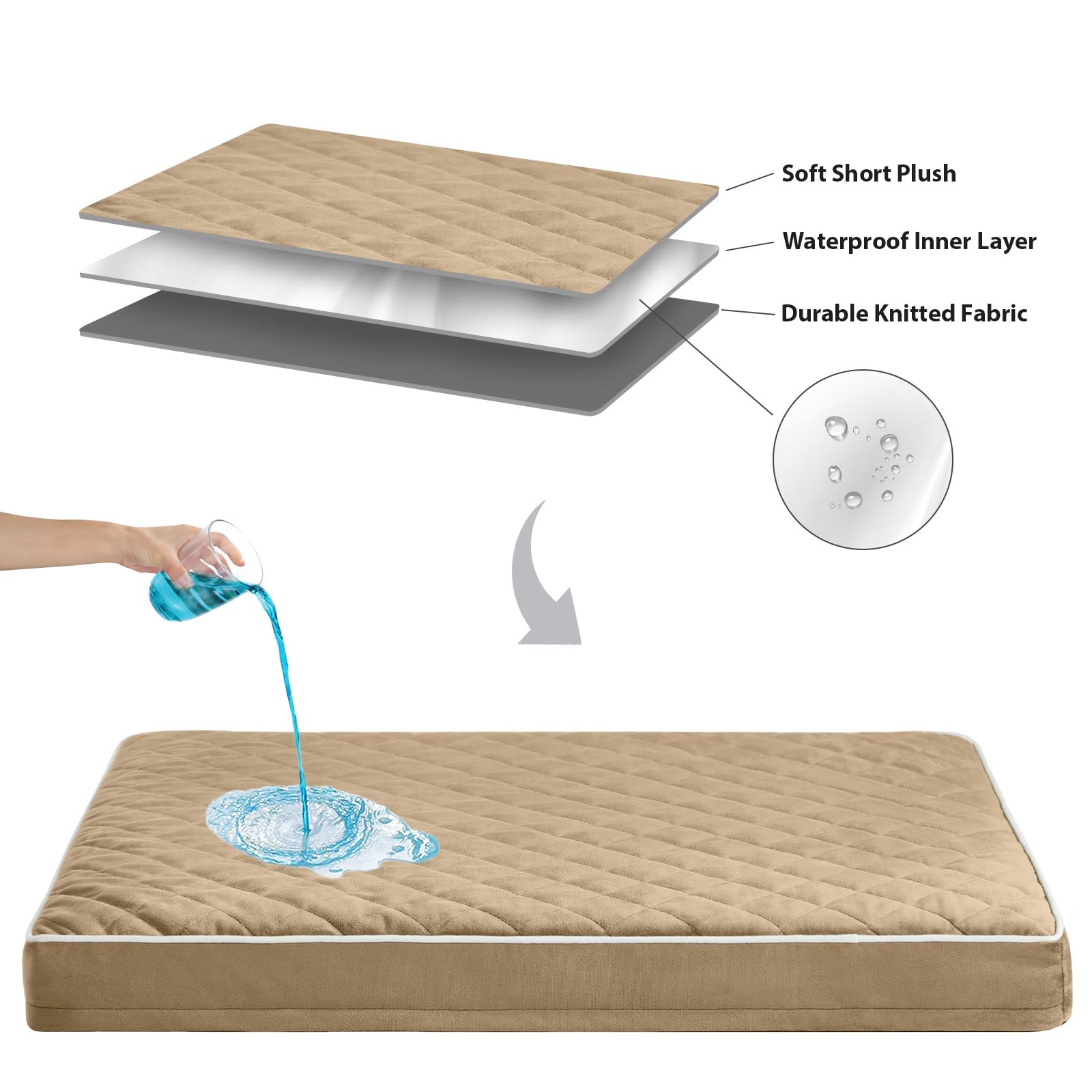 WNPETHOME orthopedic XXL bed in full-size dimensions with a large resting area.