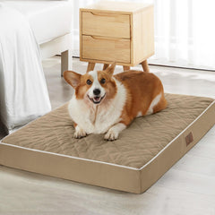 WNPETHOME orthopedic XXL bed with plush velvet surface for cozy naps.