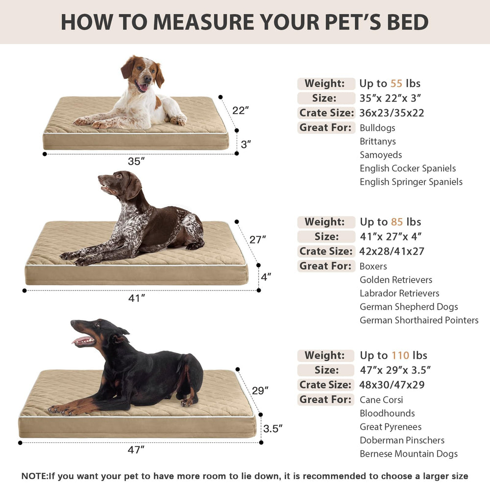 WNPETHOME bed with waterproof layer and anti-slip bottom for stable placement.