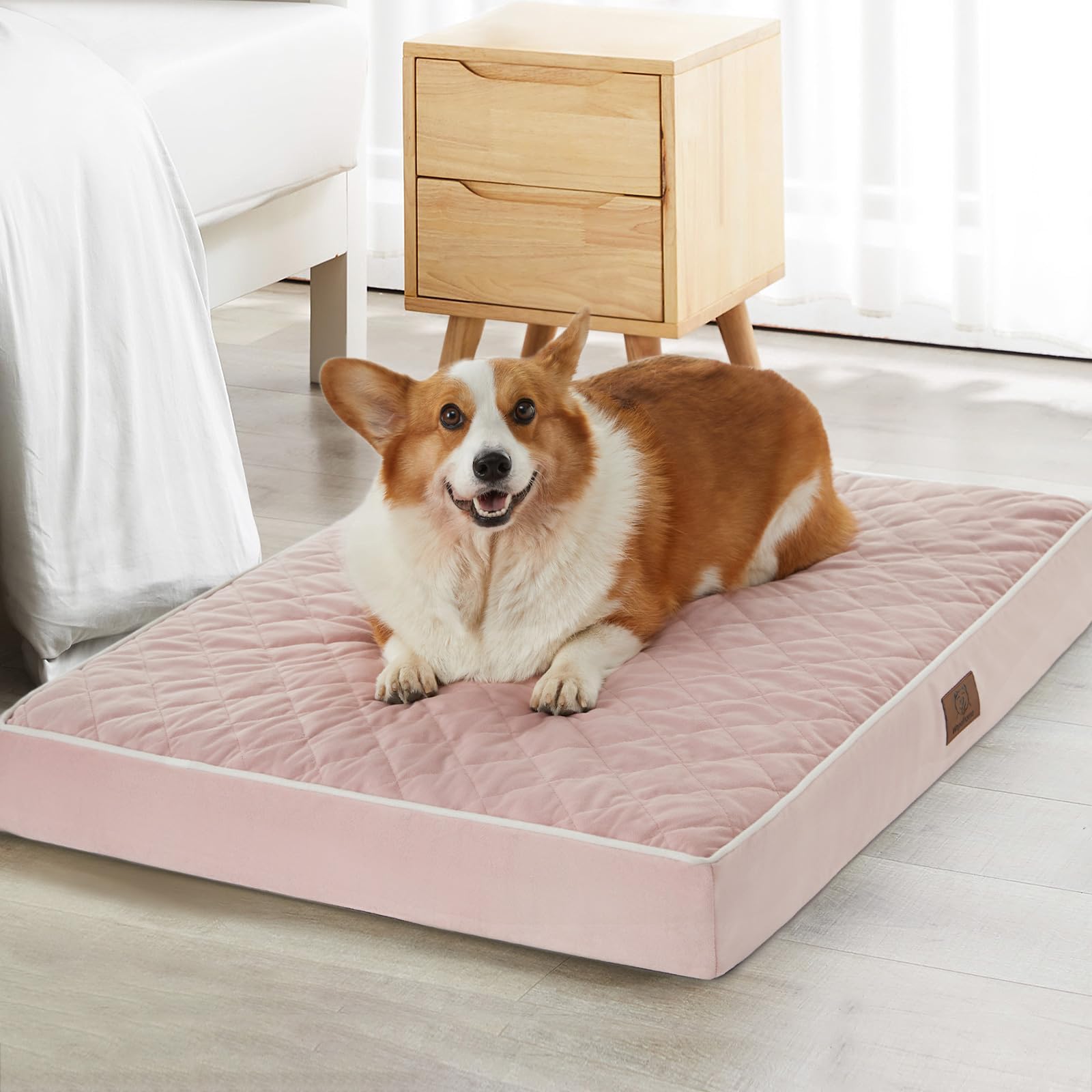 WNPETHOME orthopedic XXL dog bed velvet surface for warm comfort.