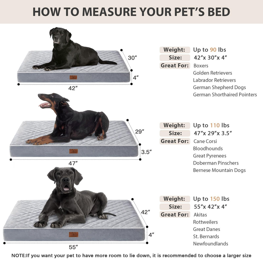 WNPETHOME XL bed size 42x30x4 inches suitable for large breeds