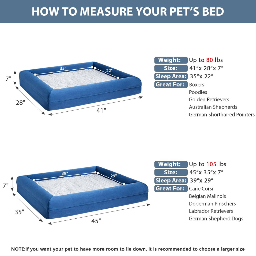 WNPETHOME XL foam core demonstrates high-density egg crate distribution for comfort.