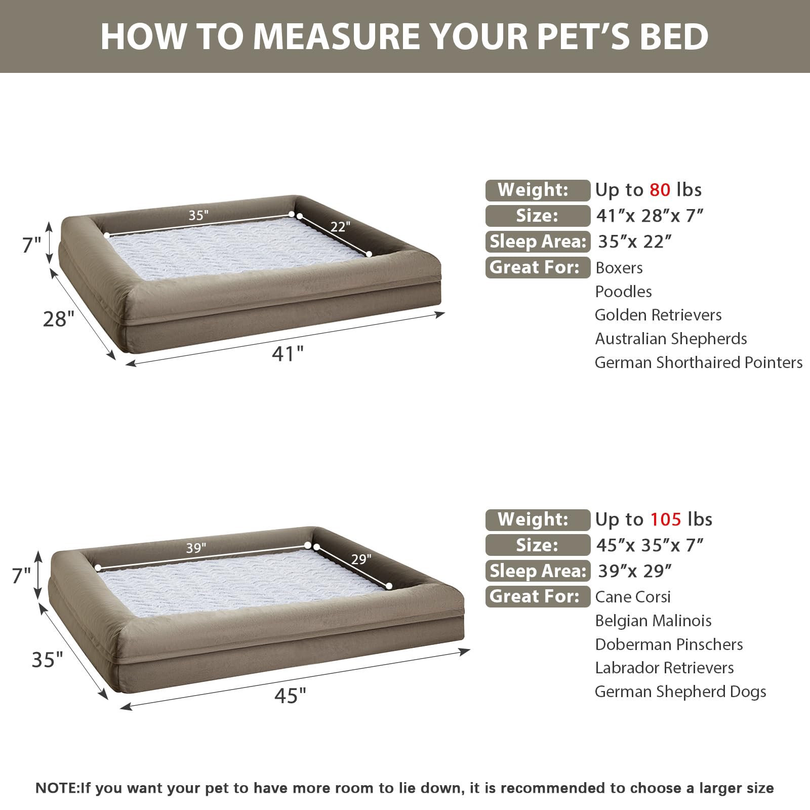 WNPETHOME XL orthopedic-foam delivers targeted pressure relief for joint comfort.