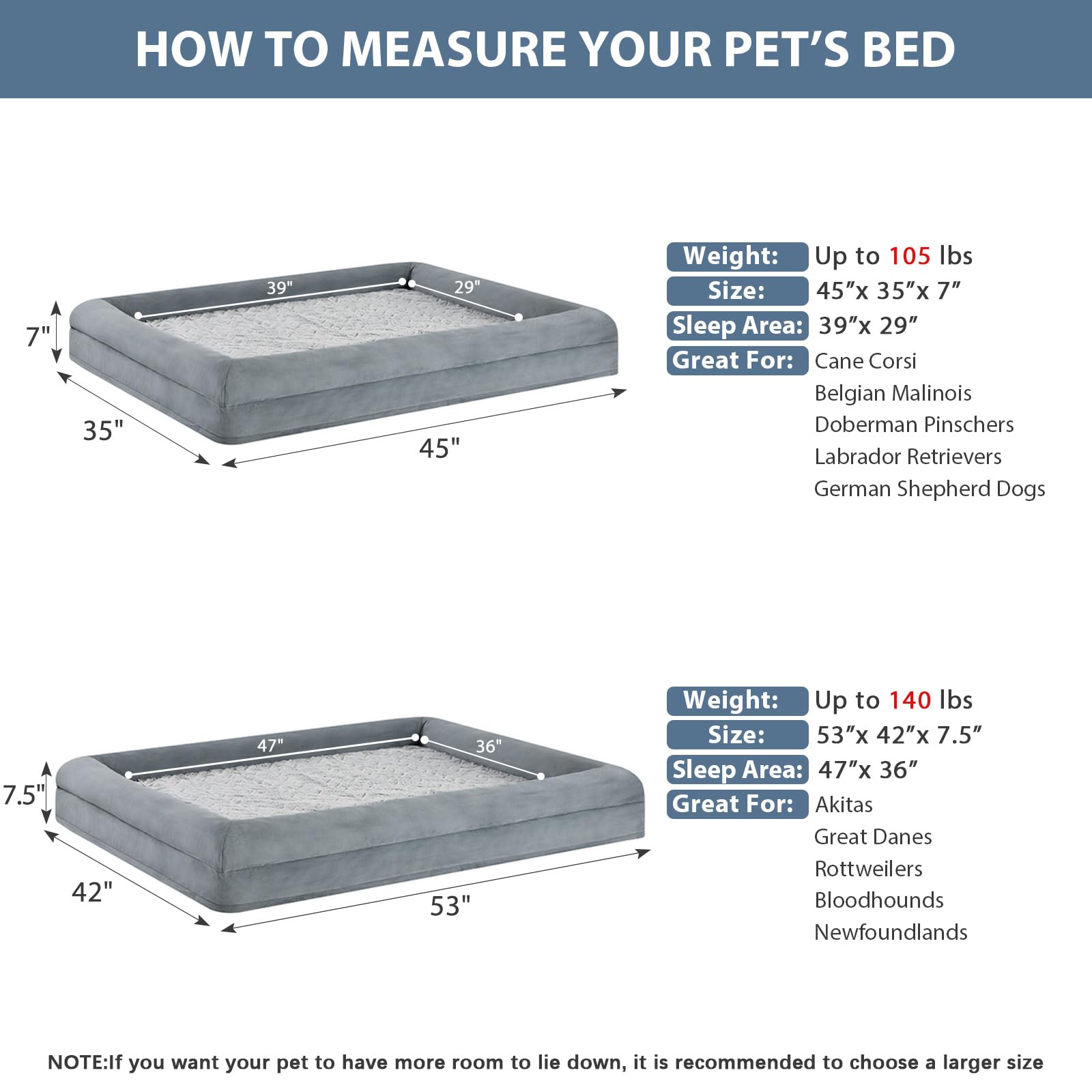 WNPETHOME XXL dog bed-waterproof-cover close-up protects foam from spills.