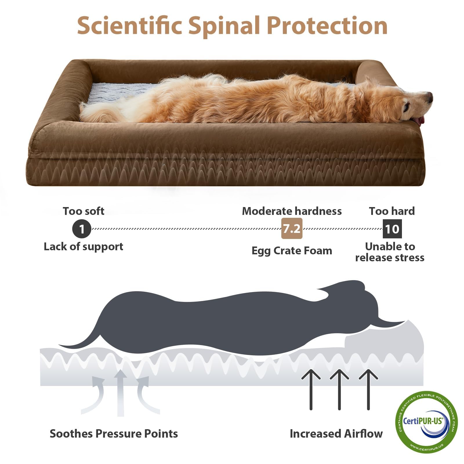 WNPETHOME XXL dog bed waterproof cover keeps the foam dry and clean.