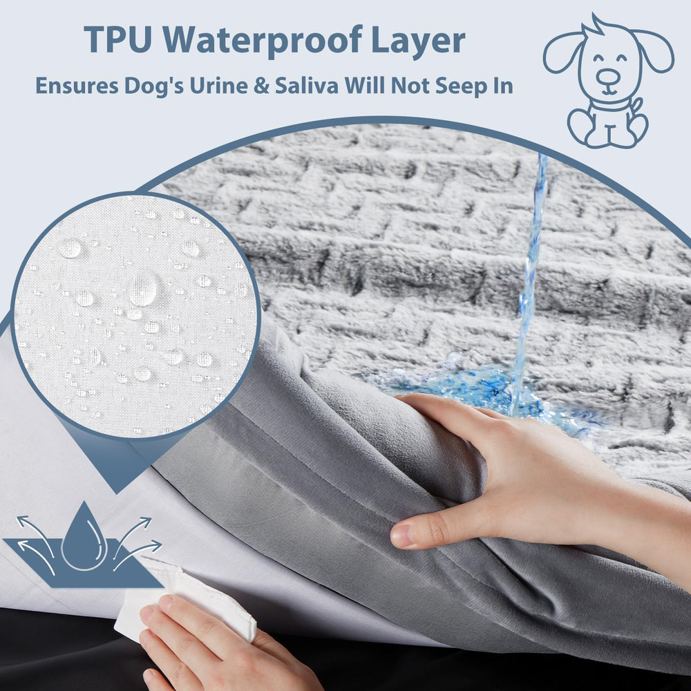 WNPETHOME XXL dog bed-zippers close-up emphasizes durable, easy-clean design.