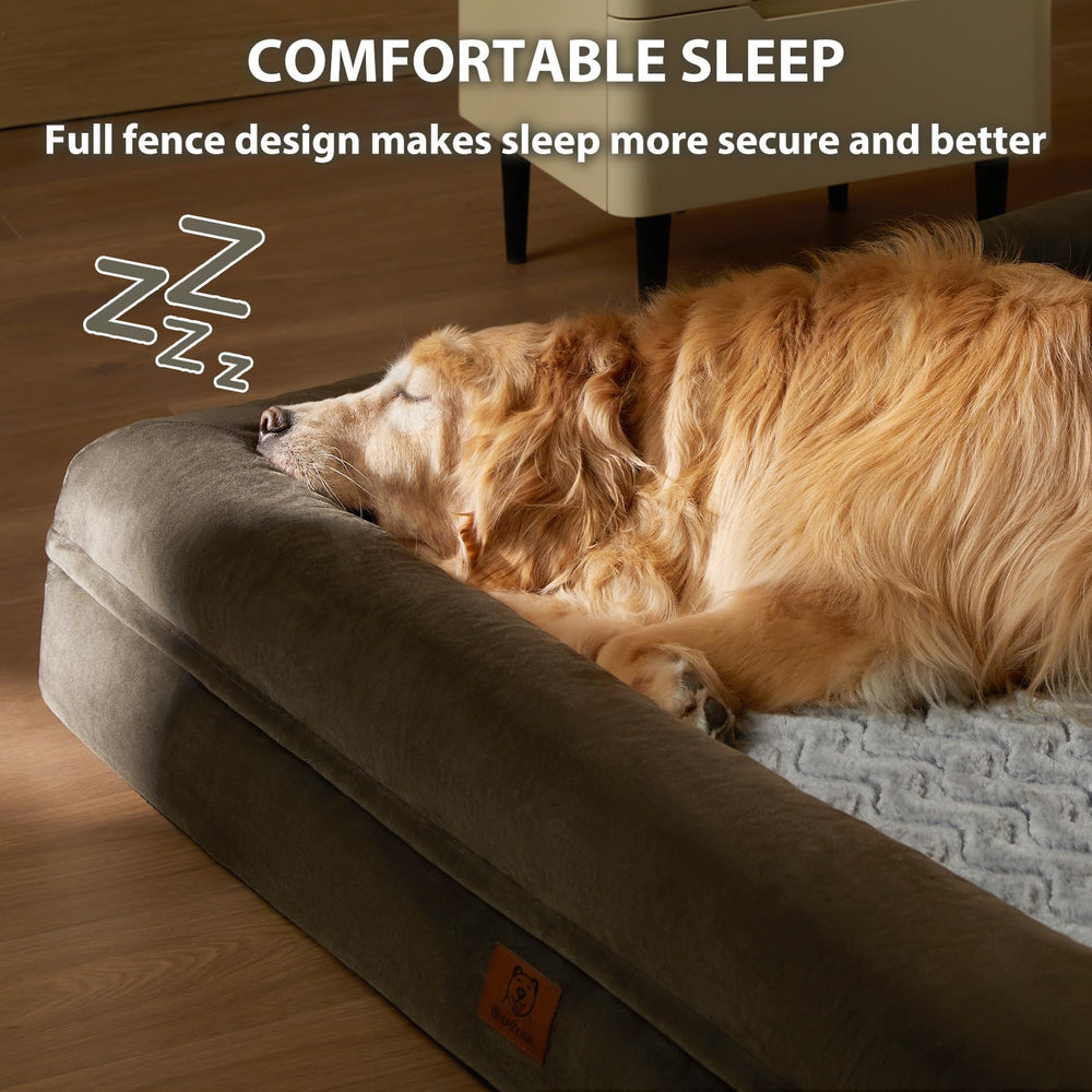 WNPETHOME XXXL dog bed velvet texture highlights skin-friendly, cozy resting area.