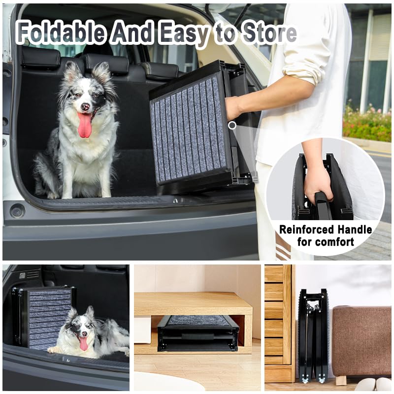 Wn's Day 17-inch wide ramp provides stable platform for large dogs.