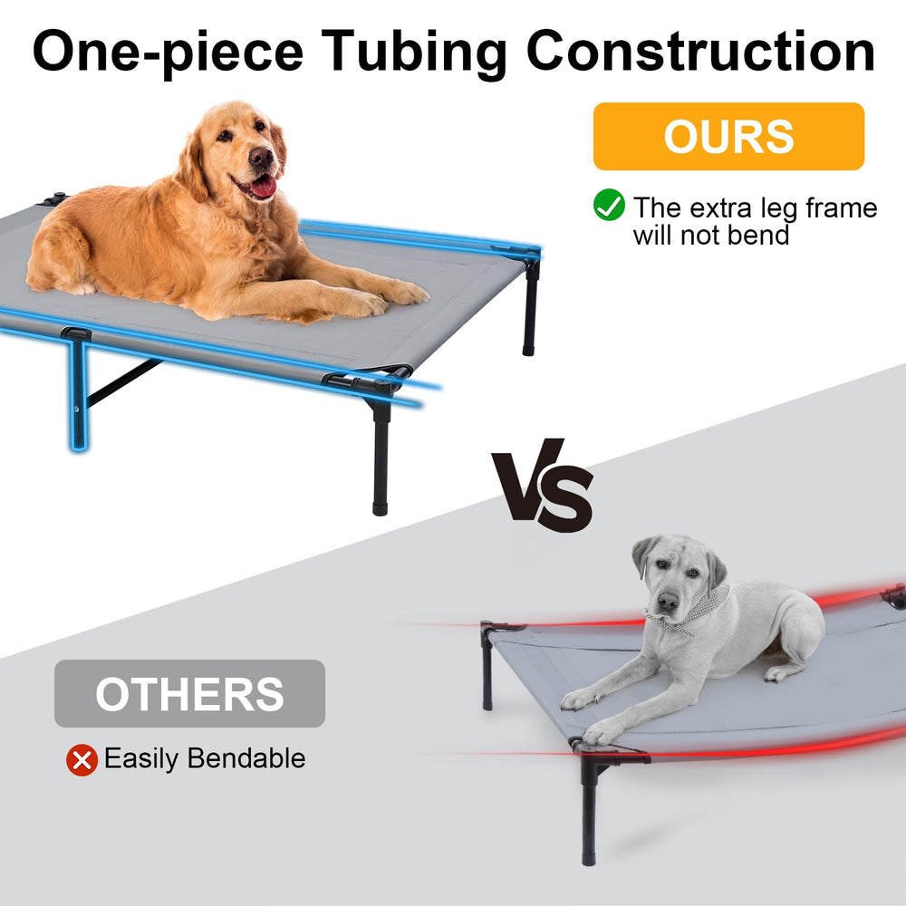 Wn's Day 42 inch dog bed patio use shows raised design for outdoor airflow