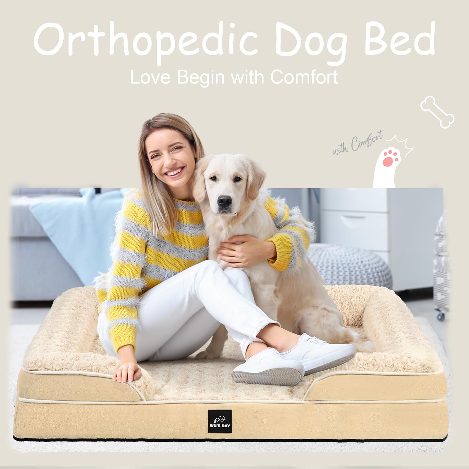 Wn's Day anti-slip bottom keeps the bed steady