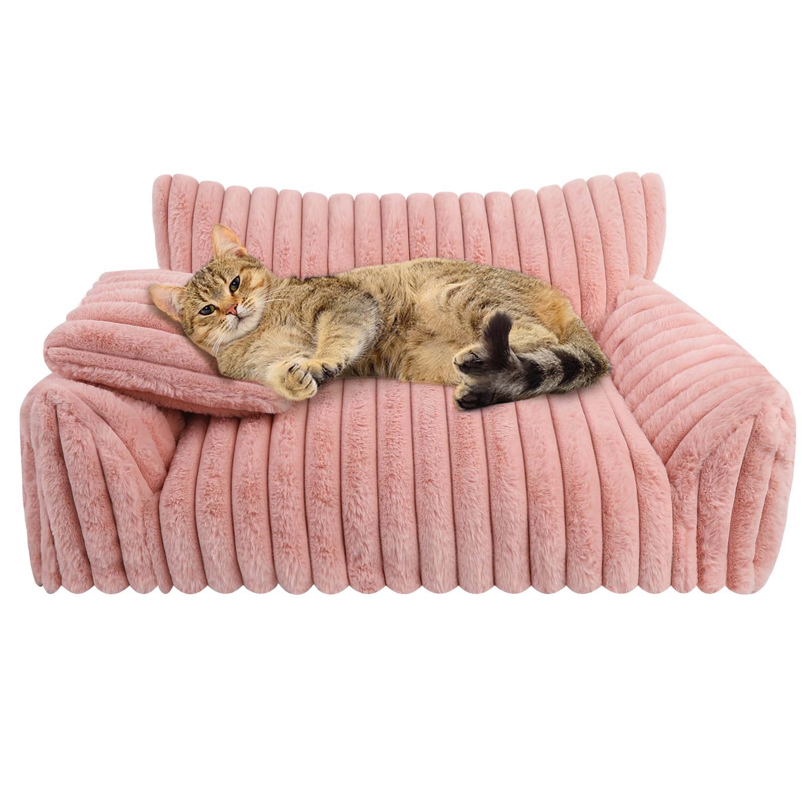 Wn's Day Cute Cat Couch Bed pink wash-ready cover detail.