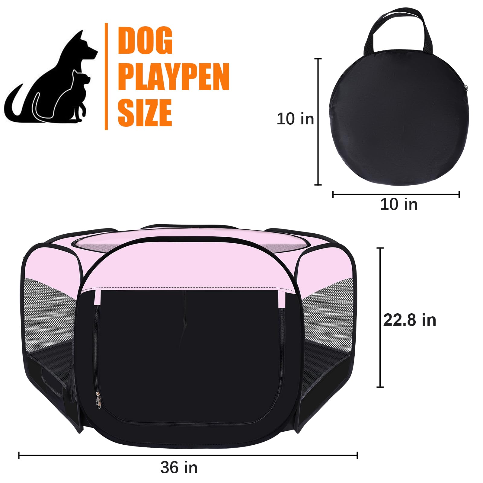 Wn's Day playpen pink folded circle for compact storage