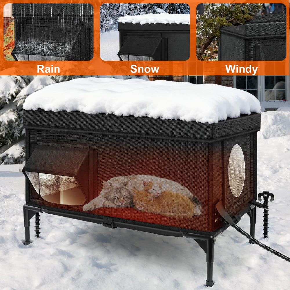 Wn's Day escape door design on the side enables quick safe exit for curious felines