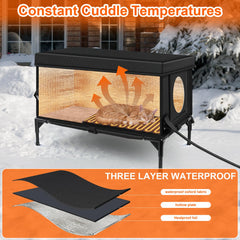Wn's Day heated outdoor cat house side window view offers outdoor cats a view to reduce anxiety