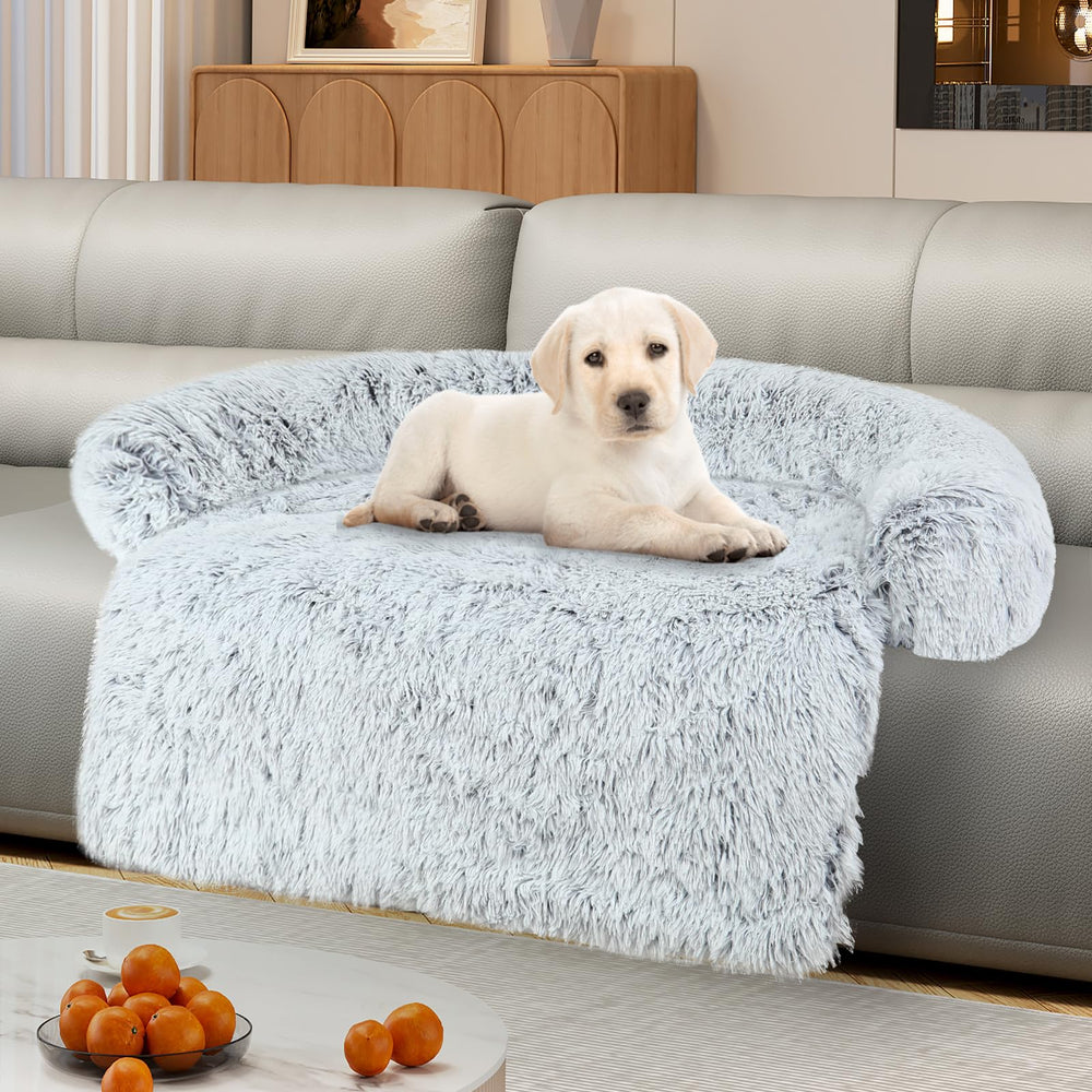 Wn's Day luxuriously soft plush cover for dog couch bed provides cozy nap comfort.