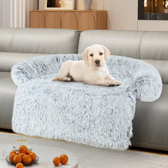 Wn's Day luxuriously soft plush cover for dog couch bed provides cozy nap comfort.