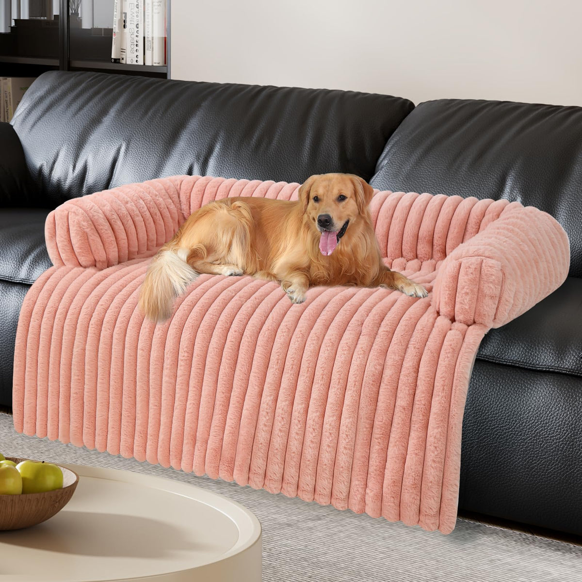 Wn's Day Luxurious Dog Couch Bed pink XXL hero image shows cozy comfort