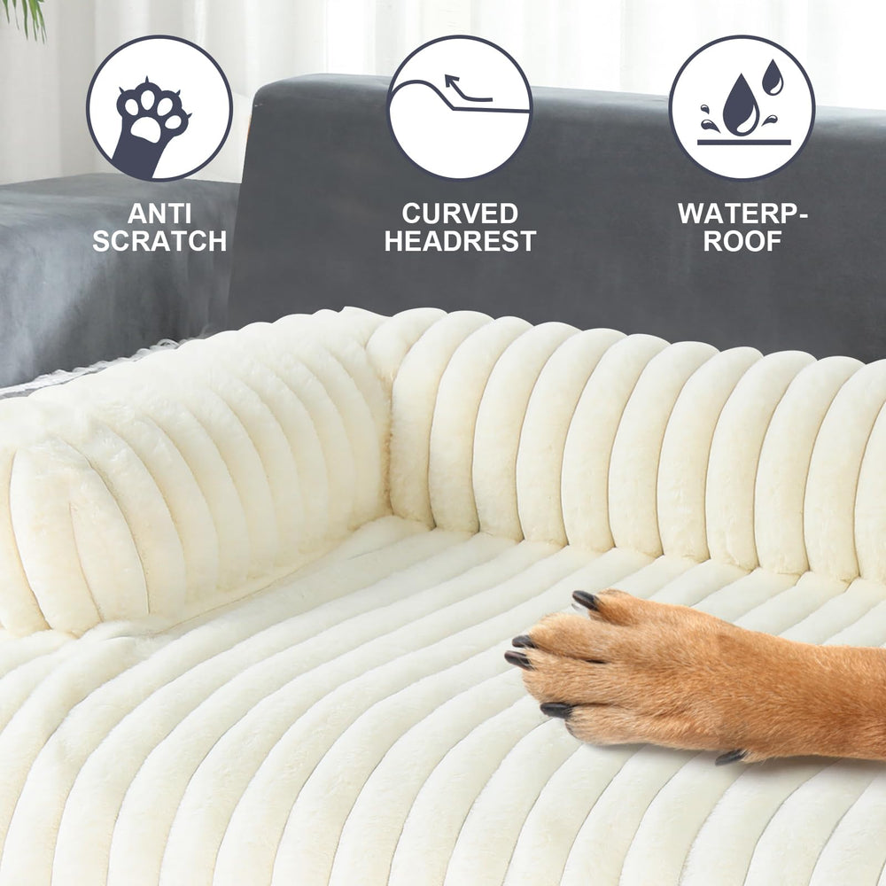 Wn's Day Luxurious Dog Couch Bed removable cover for easy washing and care.