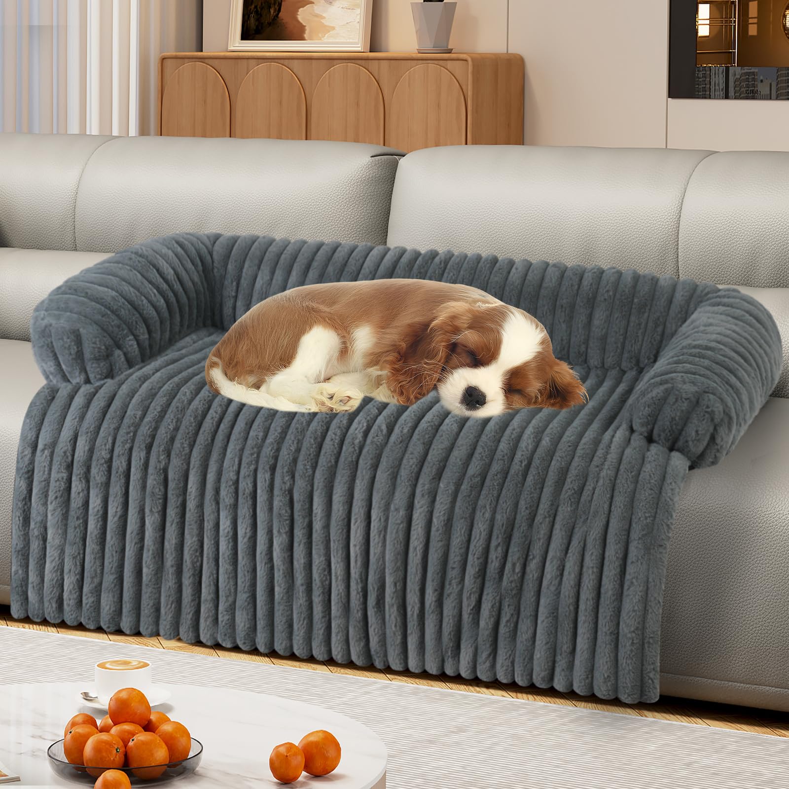Wn's Day Luxurious dog couch bed soft-fluff surface for cozy naps