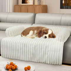 Wn's Day Luxurious Dog Couch Bed close-up shows plush bunny fluff for cozy comfort.