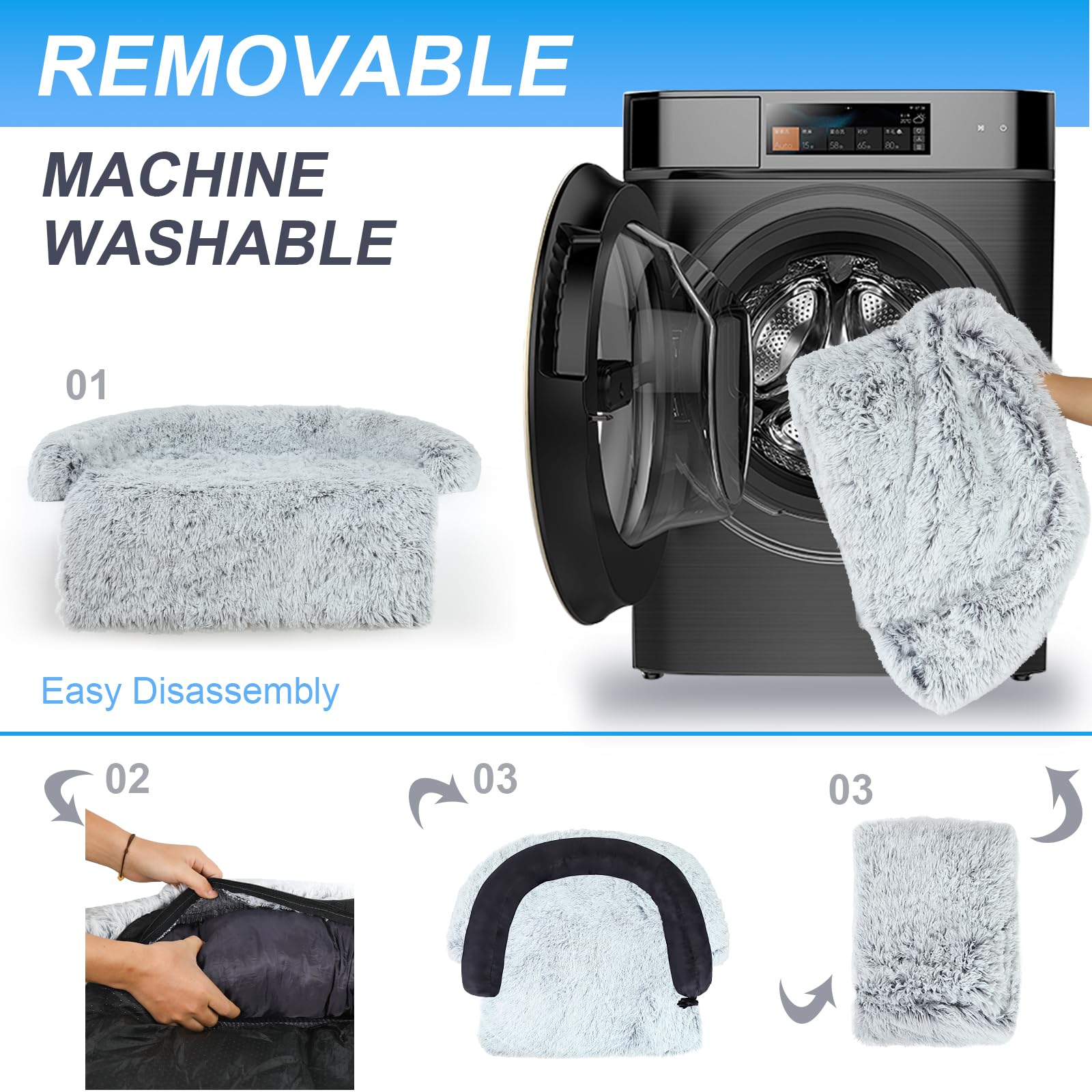 Wn's Day machine washable dog bed cover for convenience.