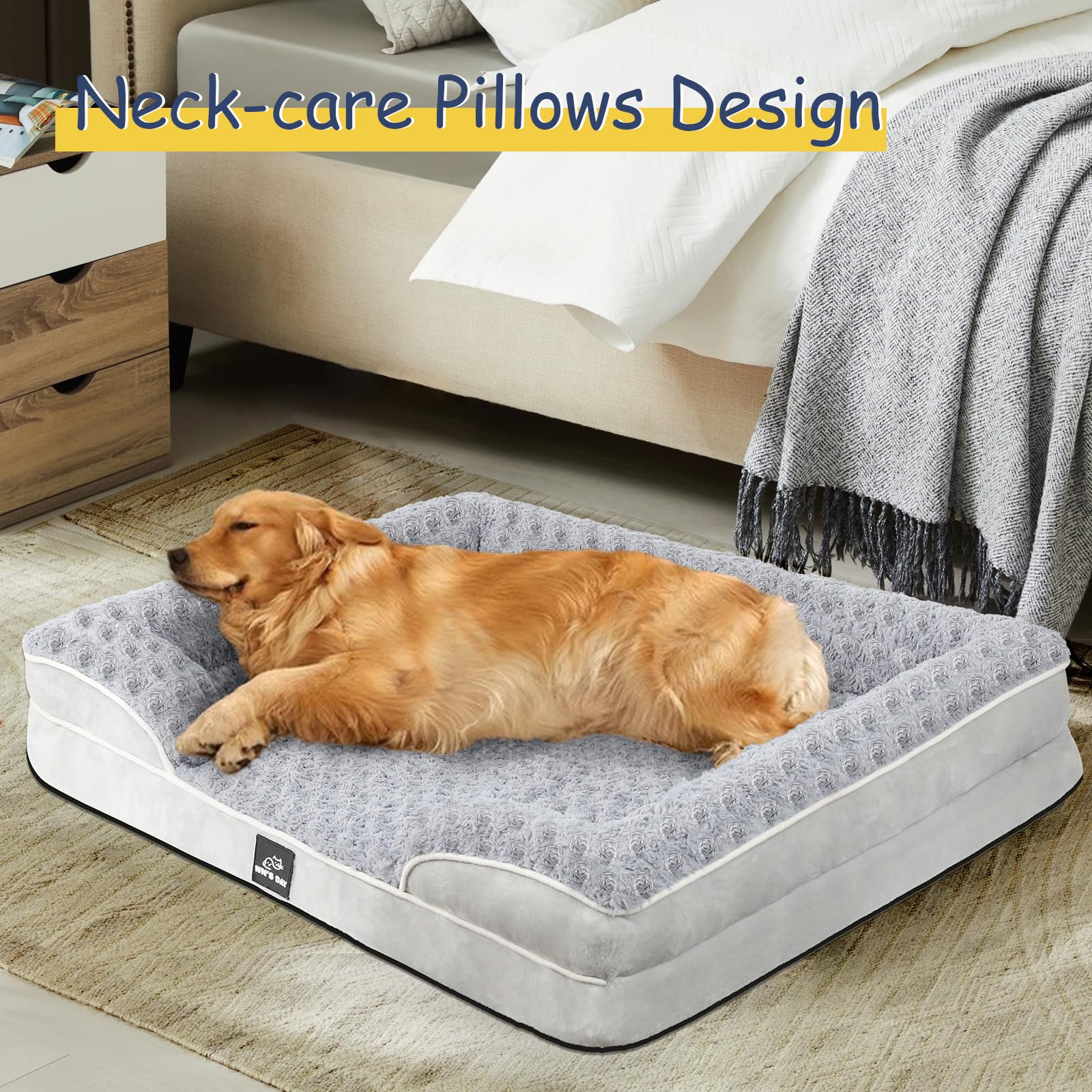 Wn's Day non-slip bottom keeps the bed steady on smooth floors