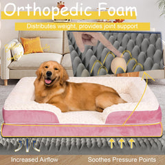 Wn's Day egg-crate memory foam layer supports the dog's spine