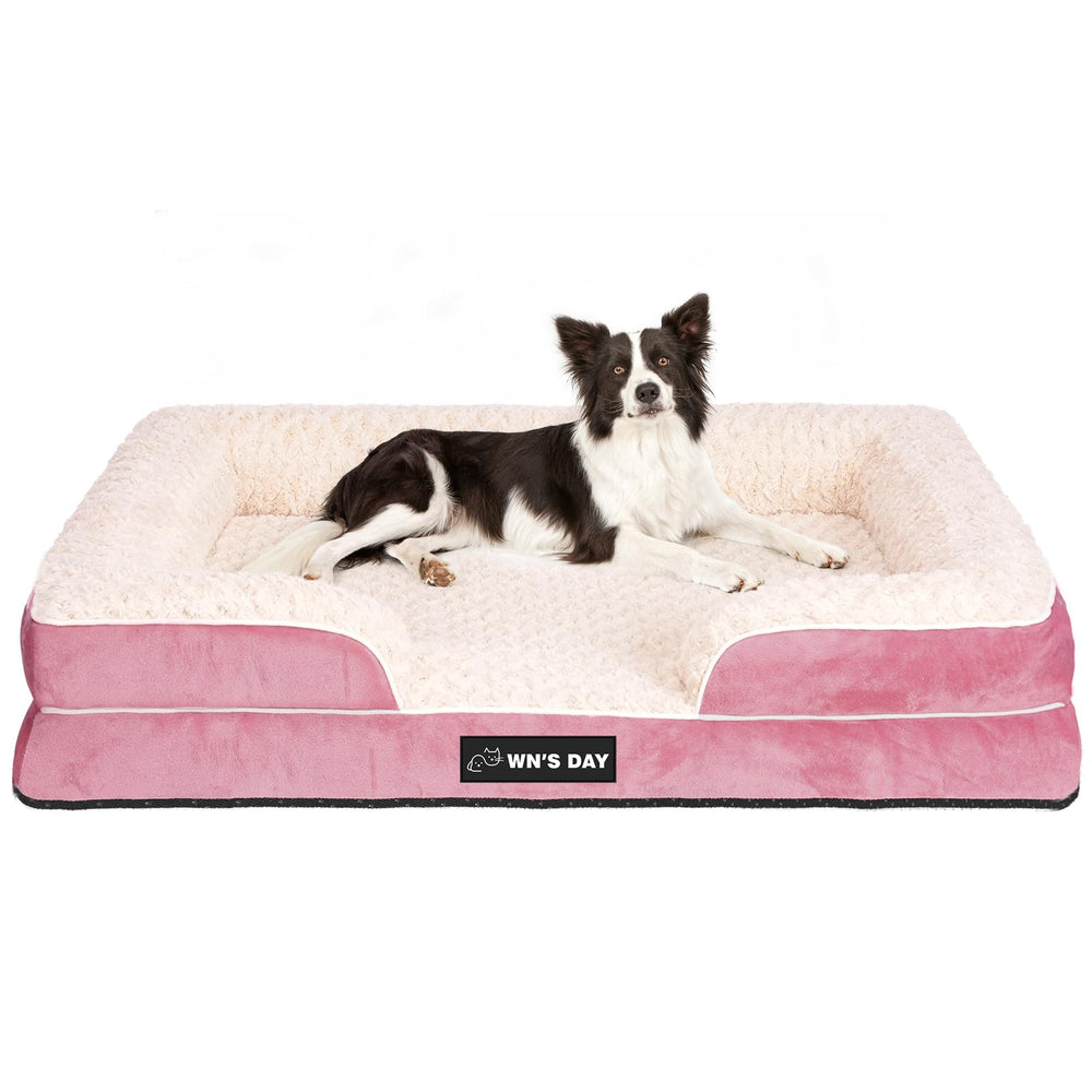 Wn's Day orthopedic dog bed foam-core provides supportive comfort for large dogs