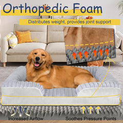 Wn's Day orthopedic dog bed XL inner foam core demonstrates high-density support for joints.